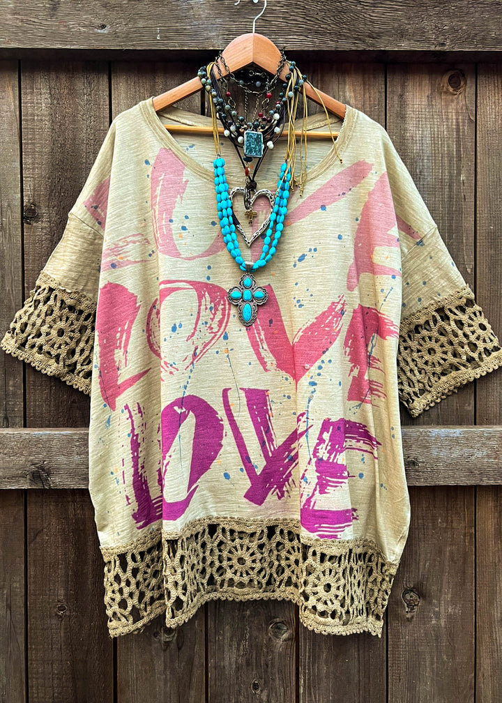 The Artesian Creation Crochet Mustard Tunic 100% Cotton - Made in USA