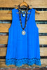 TURQUOISE LACE SLIP DRESS EXTENDER TOP-------SALE