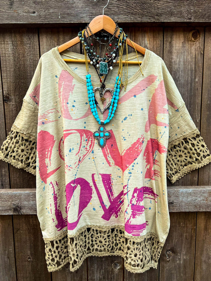 The Artesian Creation Crochet Mustard Tunic 100% Cotton - Made in USA