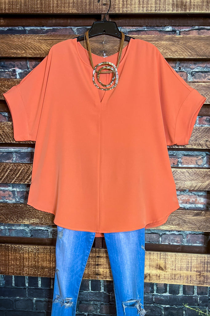 MY PERFECT DAY CORAL COPPER BLOUSE