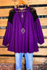 CREATIVE DREAMER LACE BLOUSE LONG SLEEVE IN PURPLE