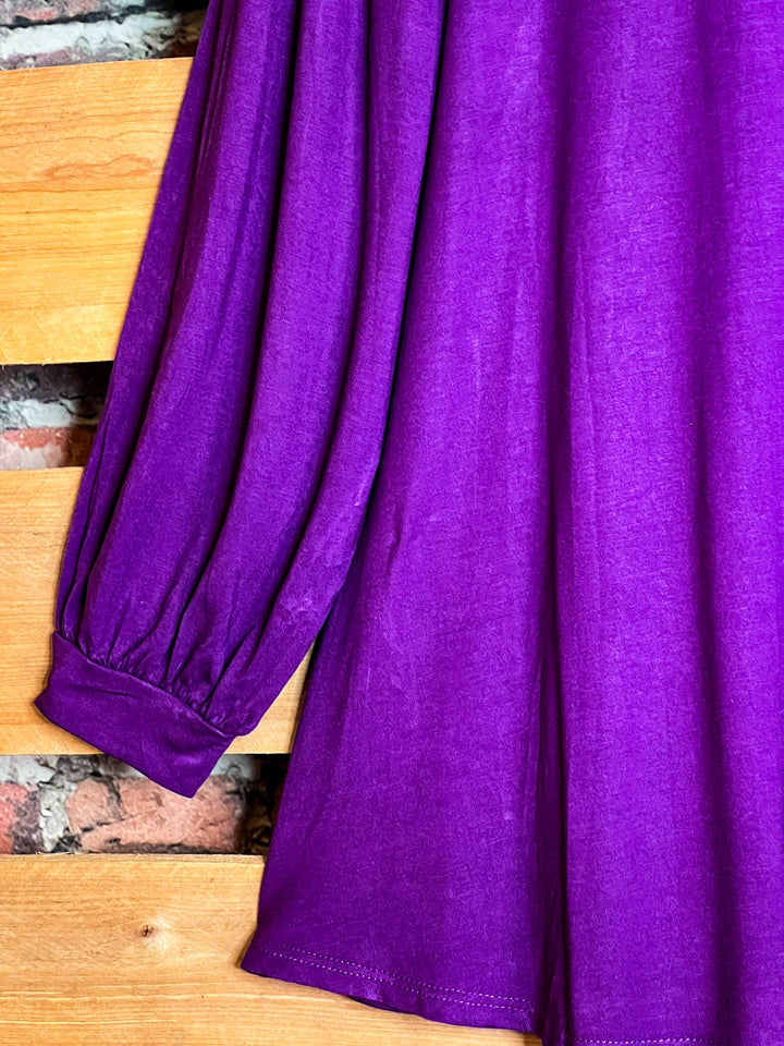 CREATIVE DREAMER LACE BLOUSE LONG SLEEVE IN PURPLE