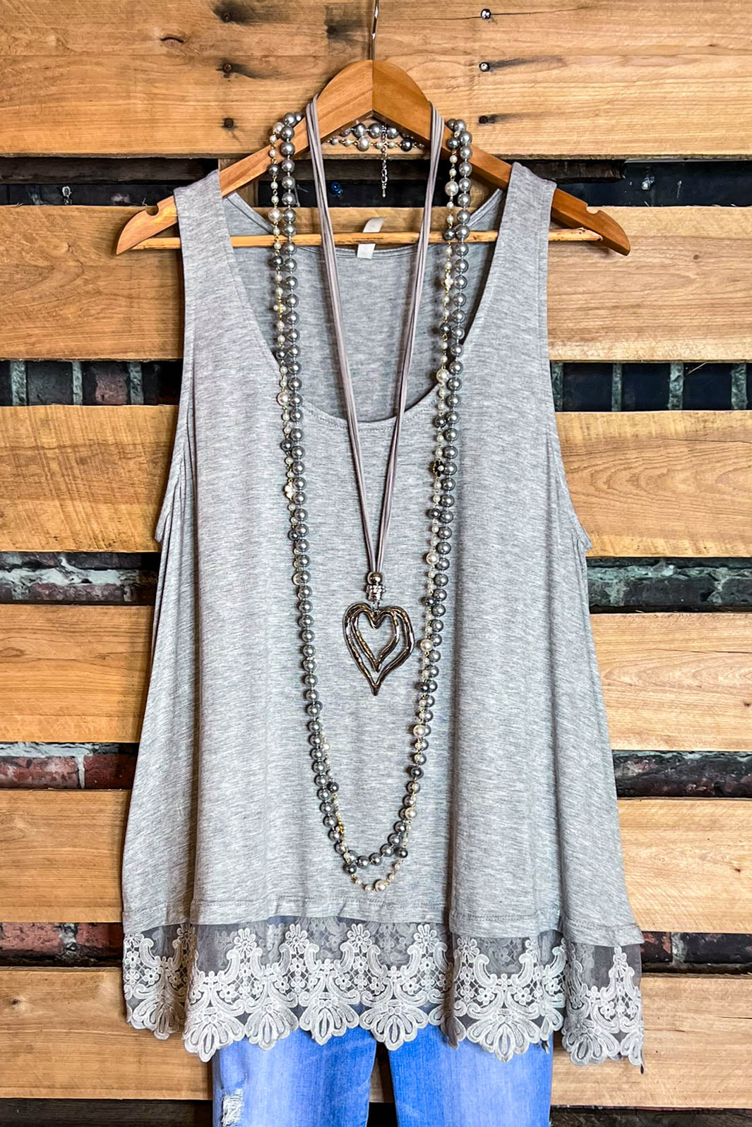 grace and lace dress extender FULL OF GRACE GRAY LACE SLIP DRESS EXTENDER TOP Life is Chic Boutique