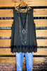 FULL OF GRACE CHARCOAL LACE SLIP DRESS EXTENDER TOP