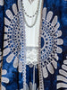 BOHO VACATION ESCAPE NAVY BLUE TIE DYE EMBROIDERED KIMONO