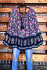 Looking Lovely Bohemian Tunic in Blueberry & Multi
