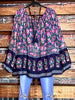 Looking Lovely Bohemian Tunic in Blueberry & Multi