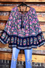 Looking Lovely Bohemian Tunic in Blueberry & Multi