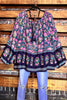 Looking Lovely Bohemian Tunic in Blueberry & Multi