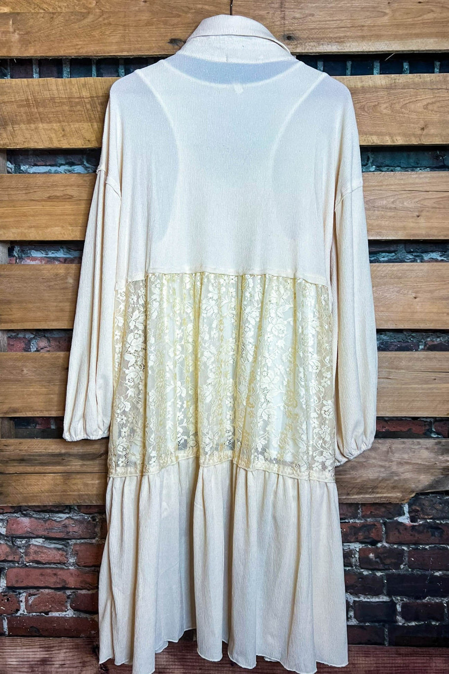 SECRETS OF MY HEARTS SHIRT DRESS JACKET IN BEIGE