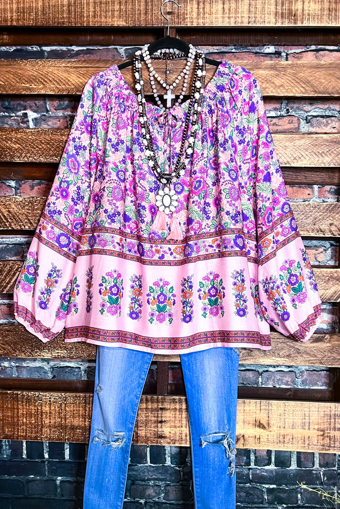 Looking Lovely Bohemian Tunic in Candy & Multi