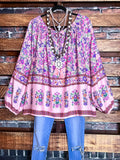 Looking Lovely Bohemian Tunic in Candy & Multi