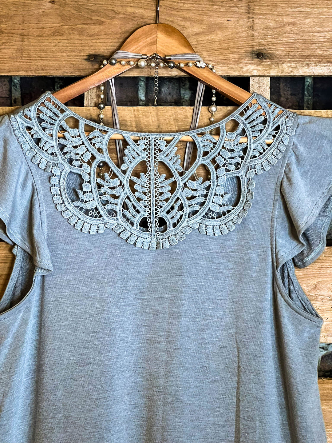 A PERFECT DAY EMBELLISHED LIGHT GRAY DRESS