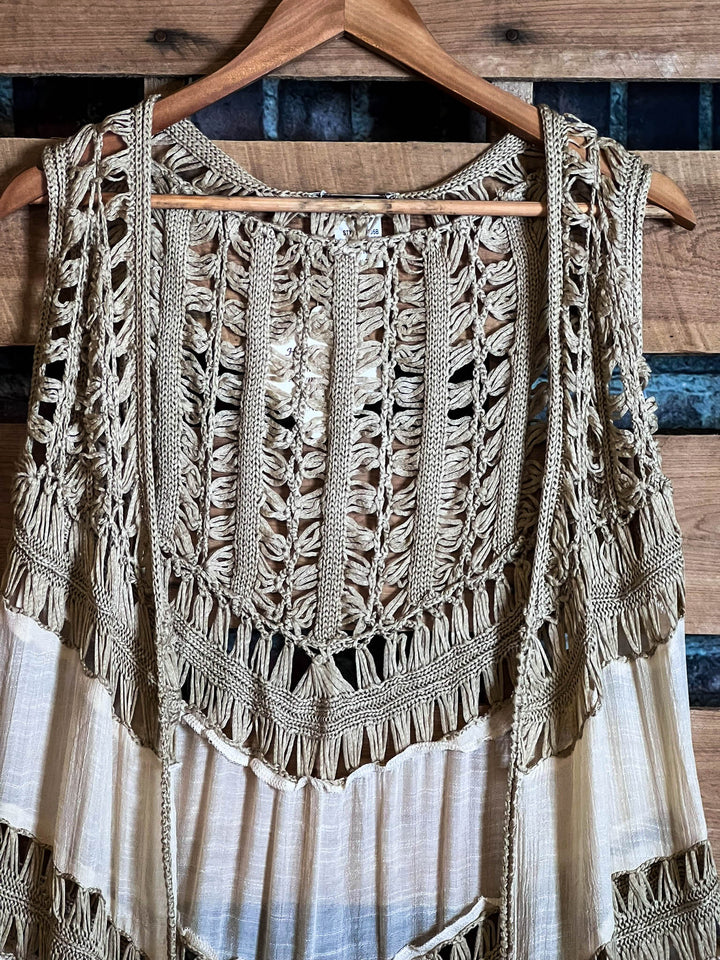 BOHO CROCHET FAB VEST IN NATURAL