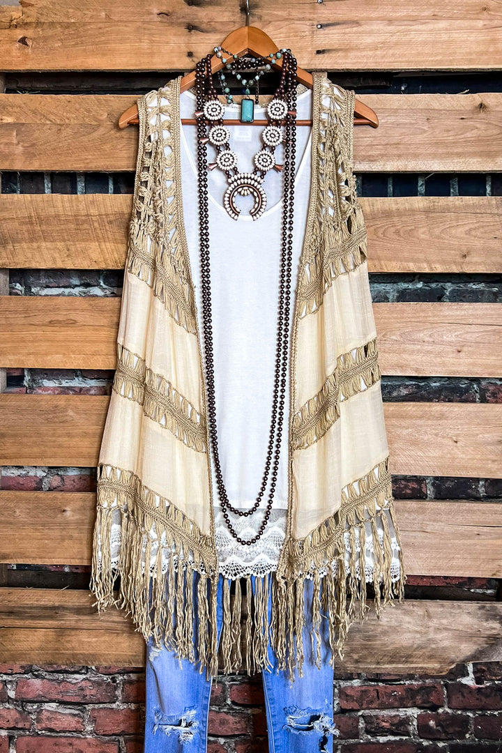 BOHO CROCHET FAB VEST IN NATURAL