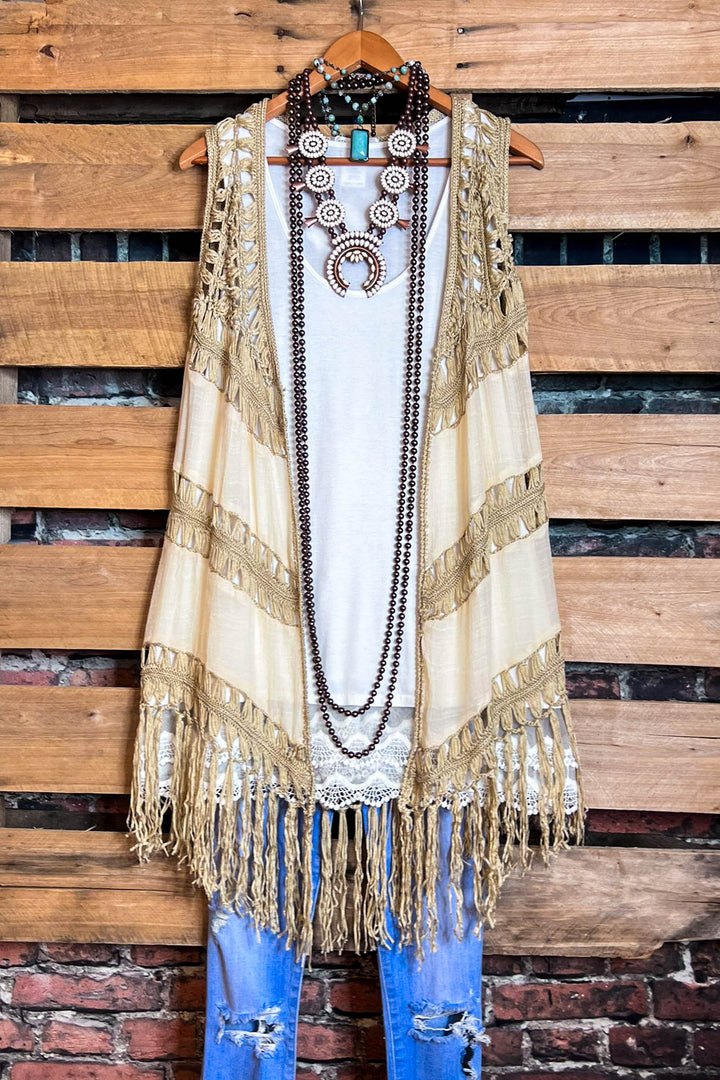 BOHO CROCHET FAB VEST IN NATURAL