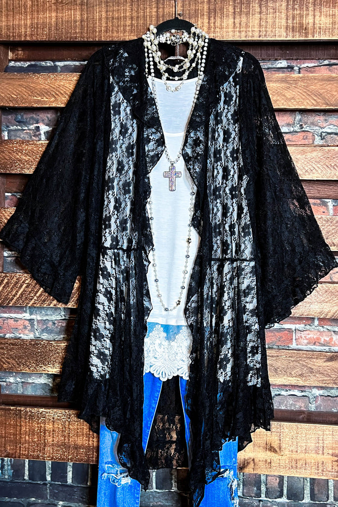 ROMANTIC NIGHT OUTBLACK LACE CARDIGAN