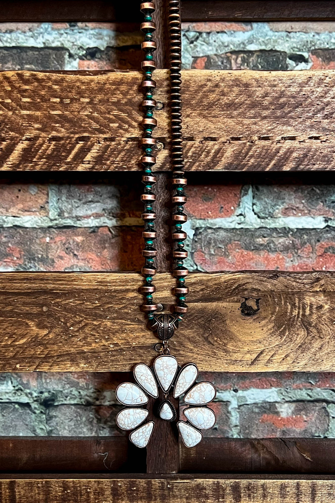 Sweet Rustic Beauty Copper & Ivory Set Necklace