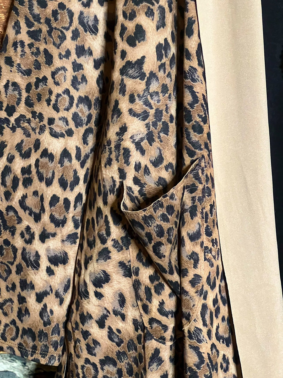 PLUS SIZE LEOPARD JACKET HOODIE PATCHED POCKETS---------SALE