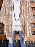 STARS IN THE SKY TONIGHT LACE DUSTER CARDIGAN IN TAUPE