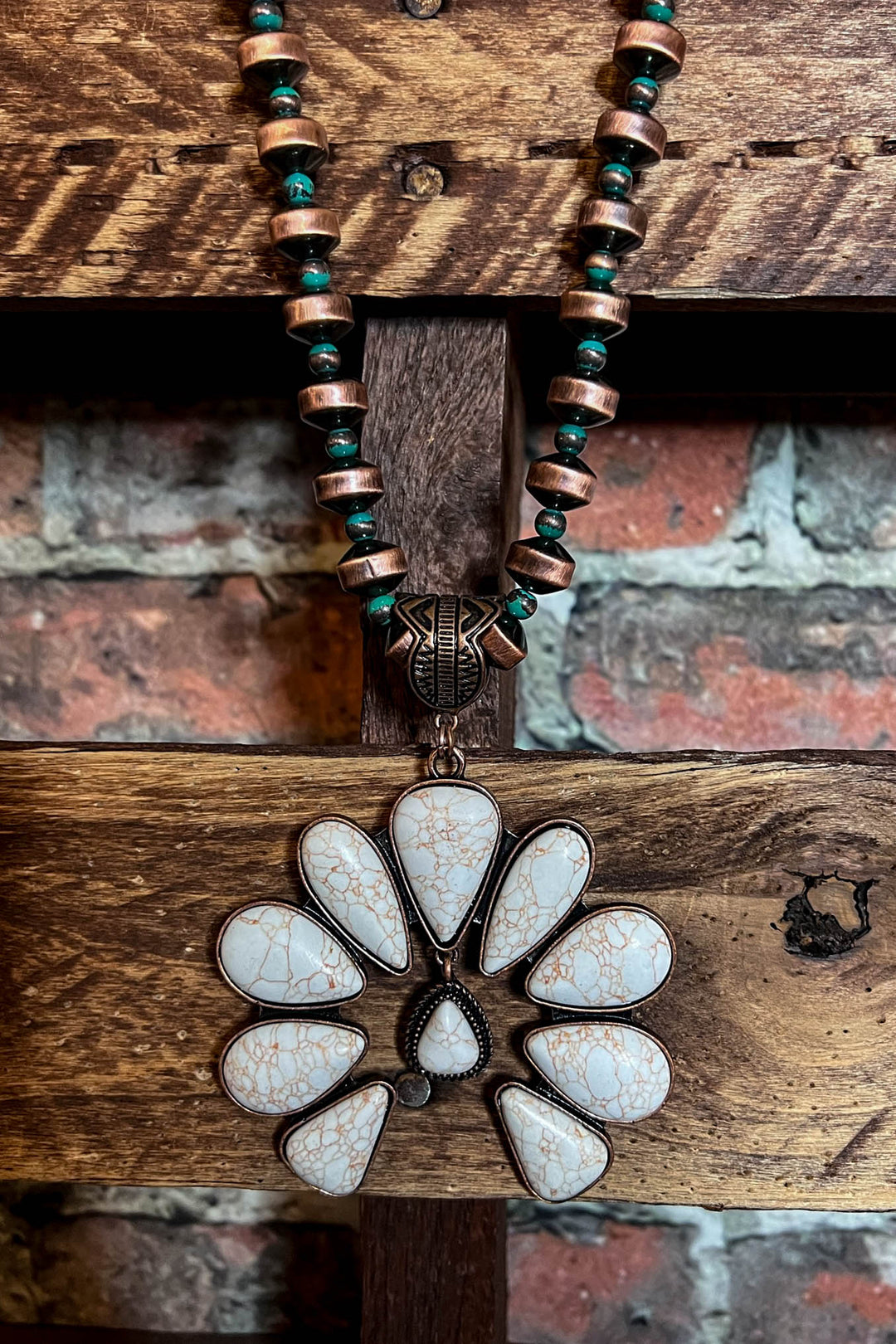 Sweet Rustic Beauty Copper & Ivory Set Necklace