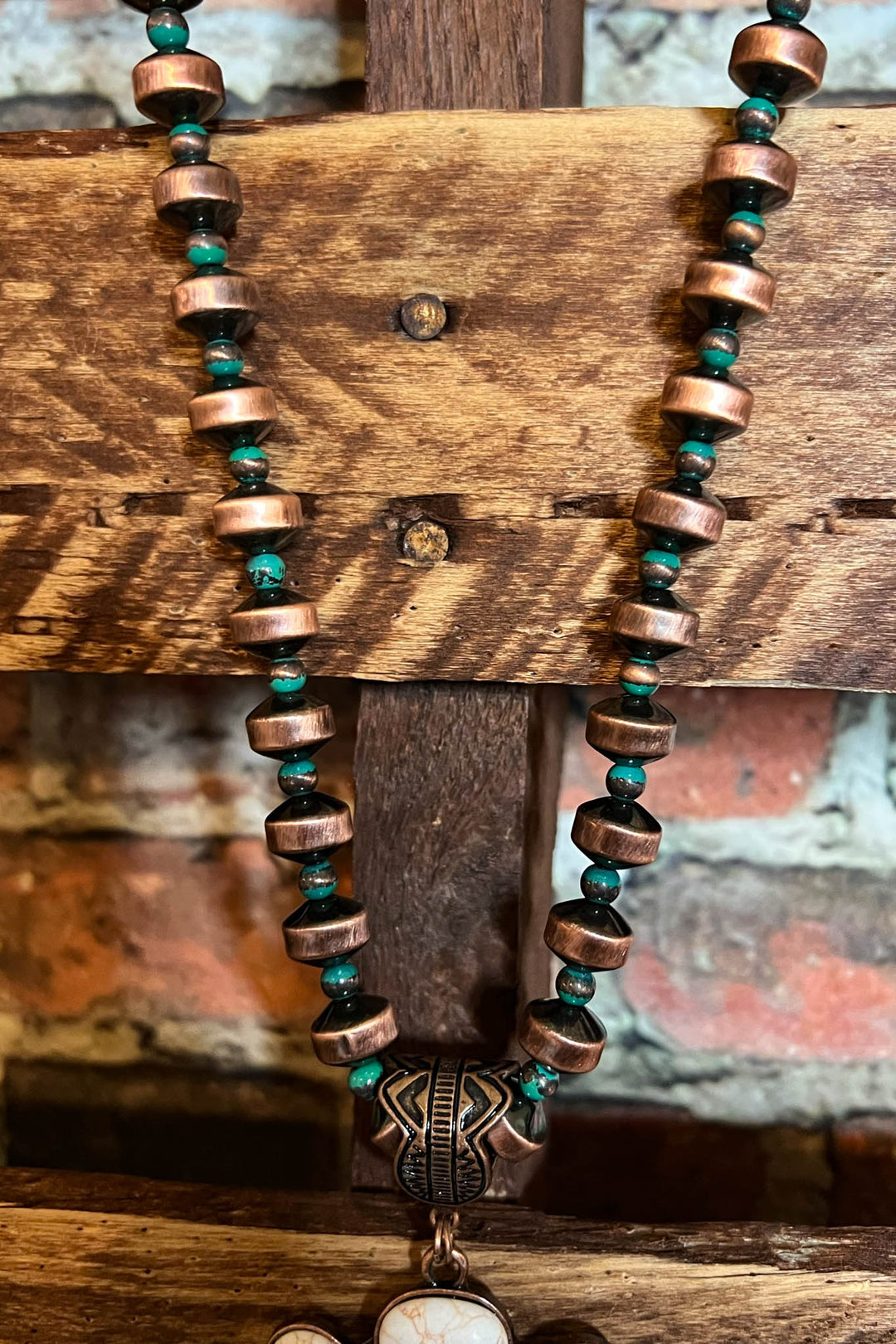 Sweet Rustic Beauty Copper & Ivory Set Necklace