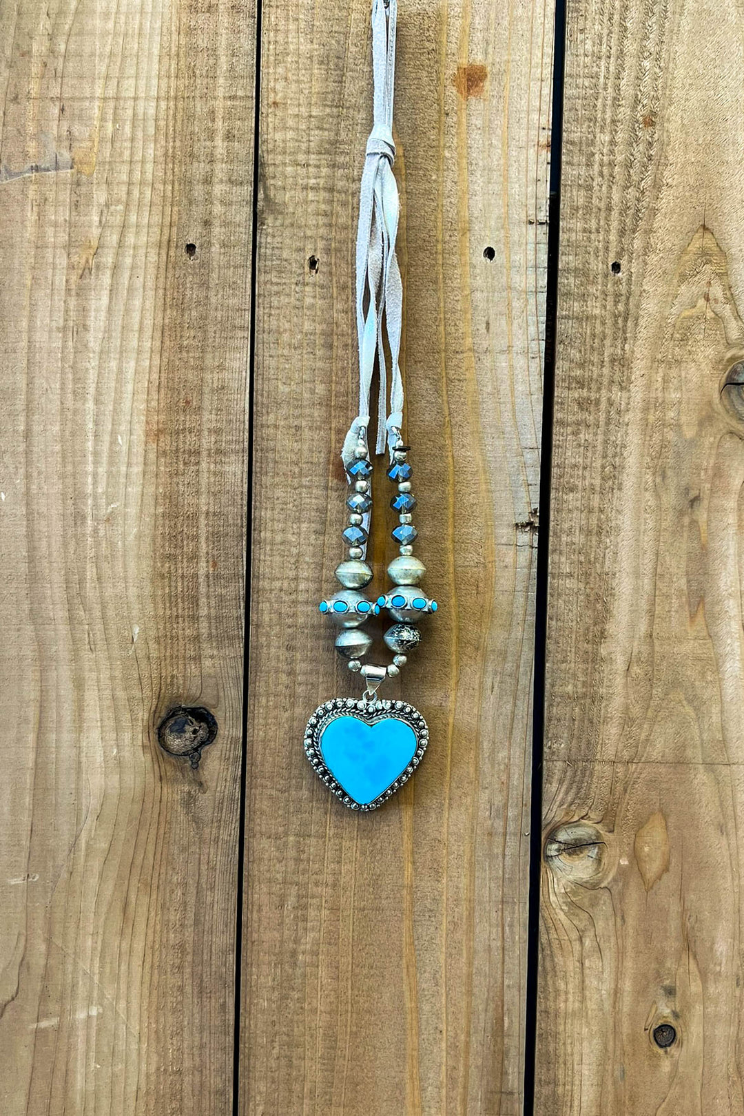 Fairytale Heart Blue Sky Natural Stone Necklace