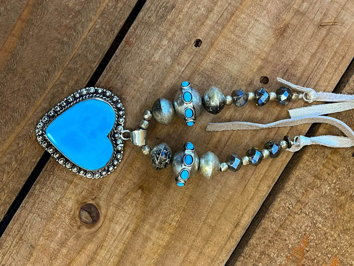 Fairytale Heart Blue Sky Natural Stone Necklace