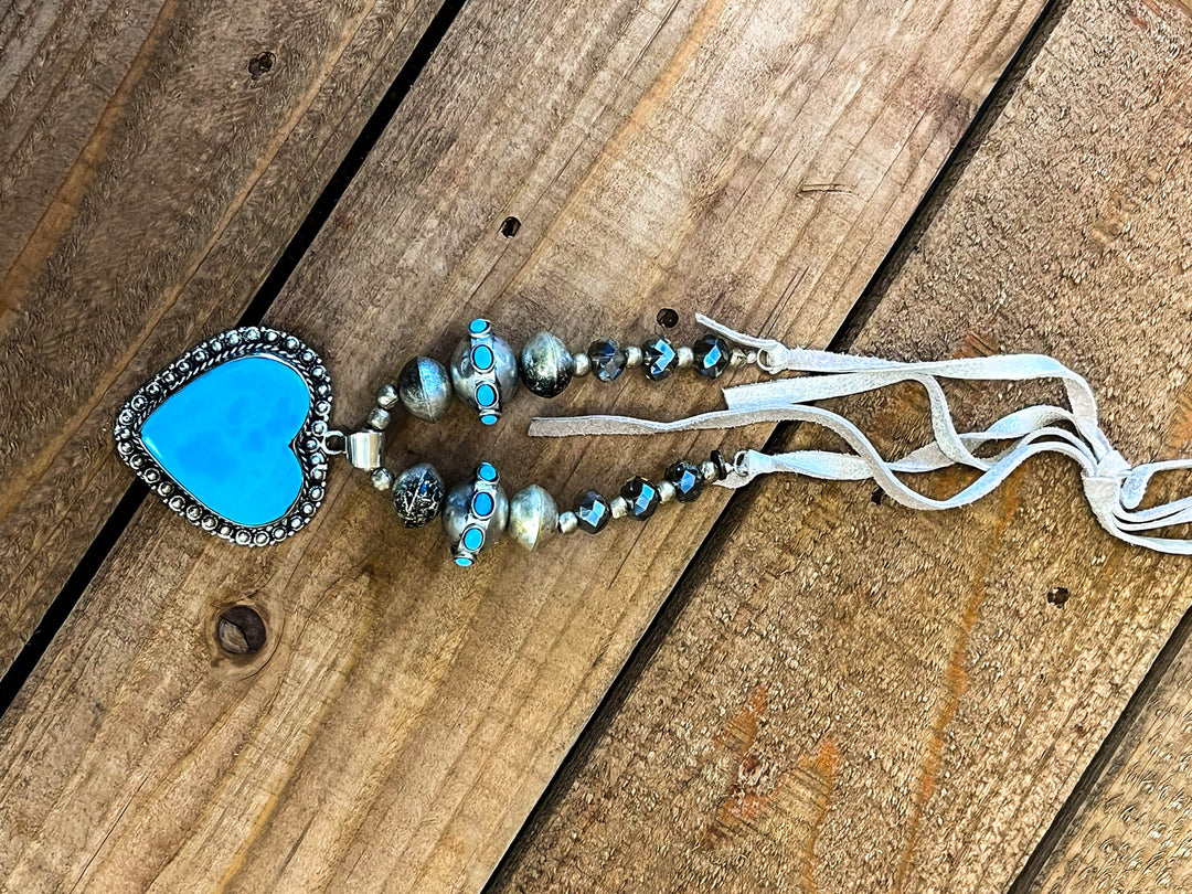 Fairytale Heart Blue Sky Natural Stone Necklace