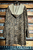 CHARM YOUR WAY FAB SUEDE LEOPARD JACKET HOODIE PATCHED POCKETS