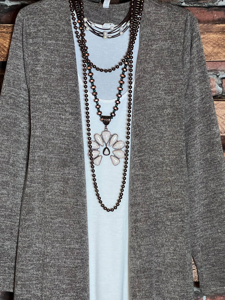 16-18 SIZE - COMFY COZY MAXI CARDIGAN IN MOCHA-------------SALE