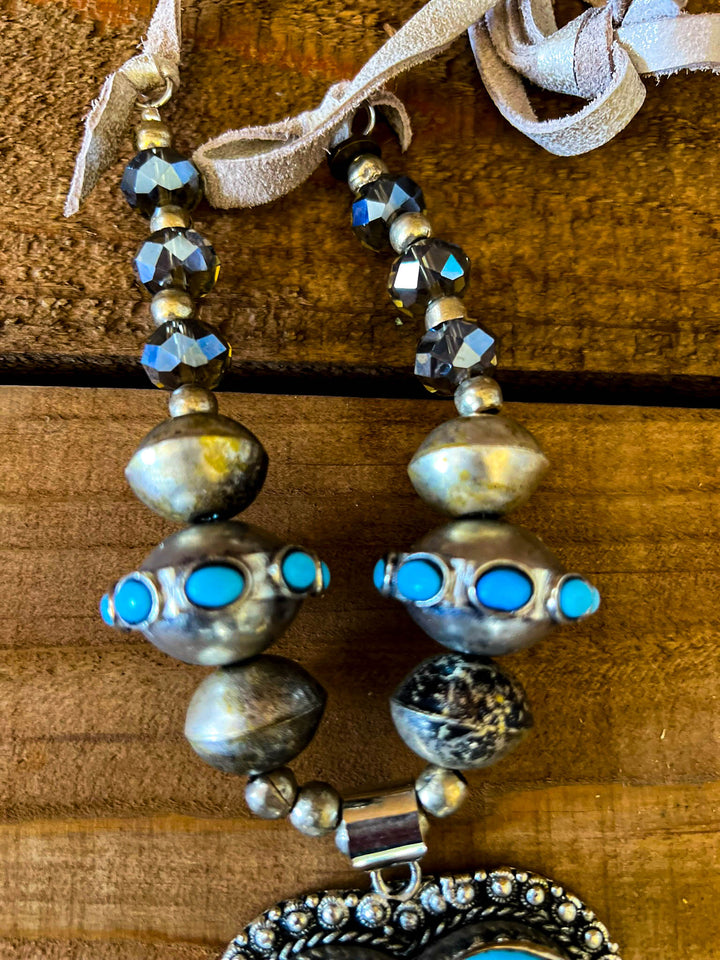 Fairytale Heart Blue Sky Natural Stone Necklace