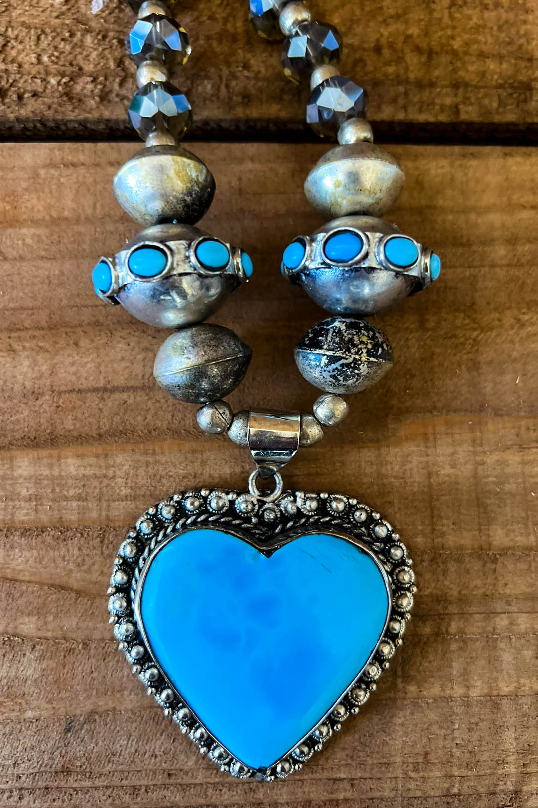 Fairytale Heart Blue Sky Natural Stone Necklace