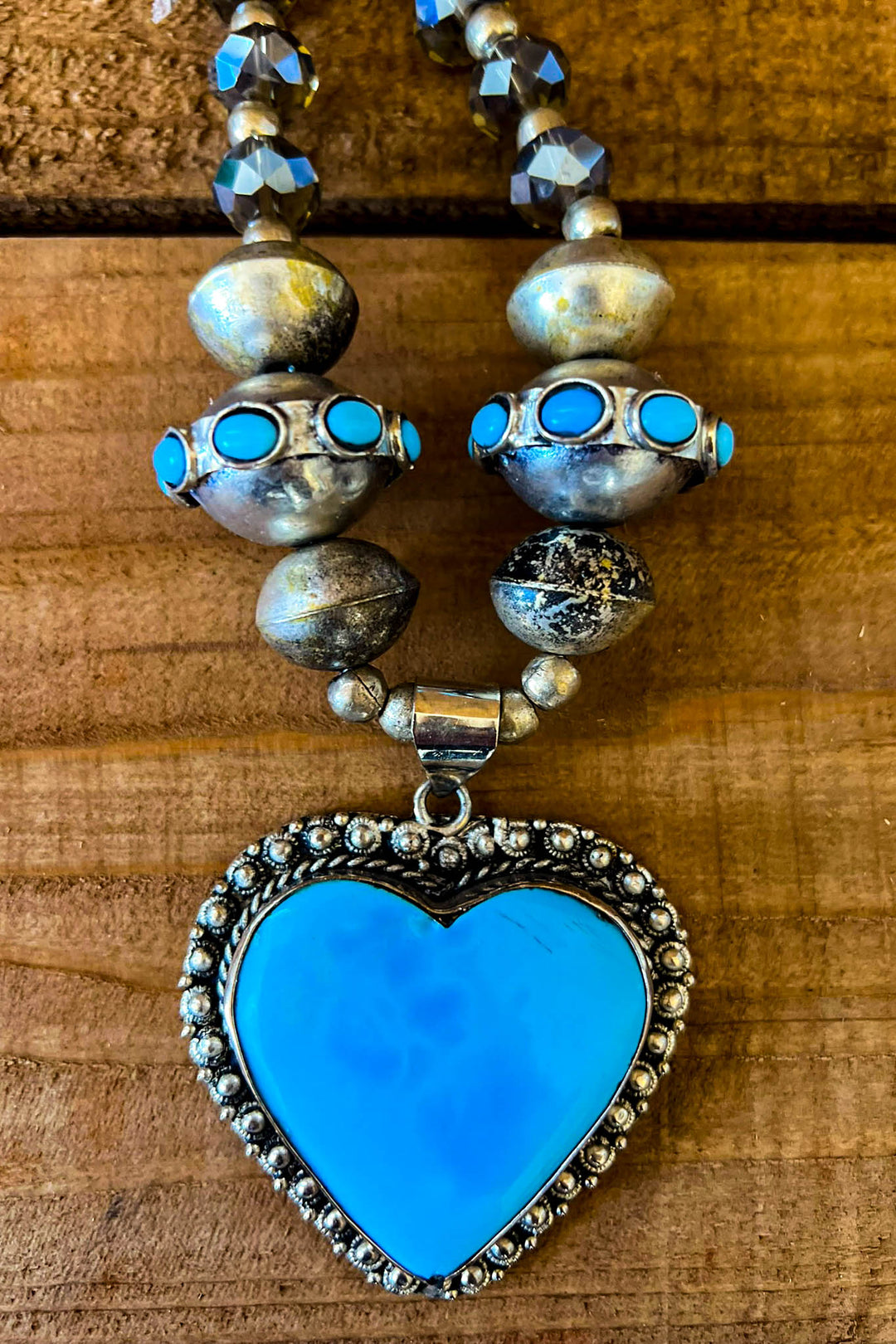 Fairytale Heart Blue Sky Natural Stone Necklace