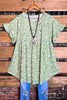 SWEET BLOSSOMS SAGE FLORAL TOP