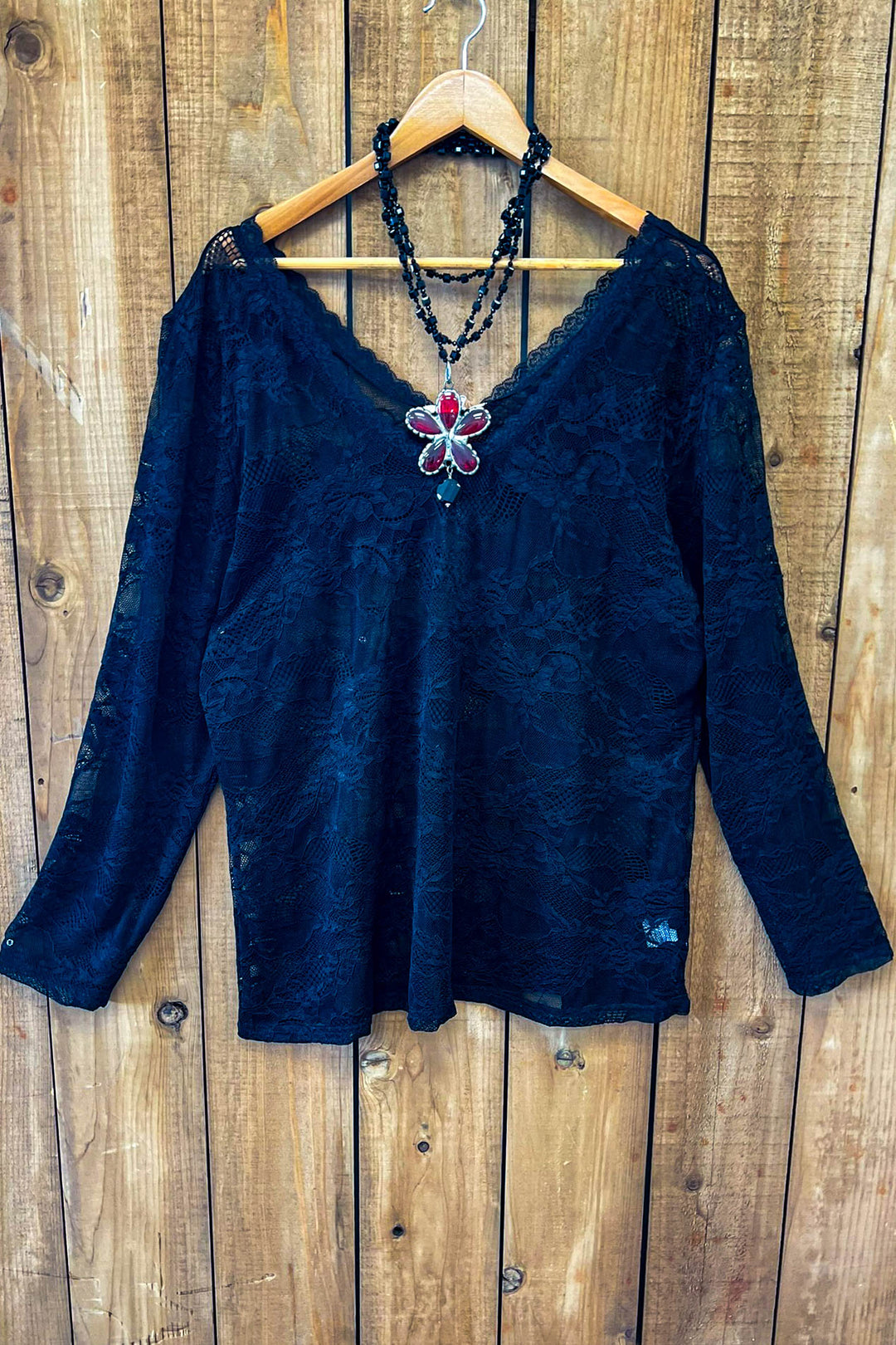 Sweet Vintage Essentials Lace Top - Black