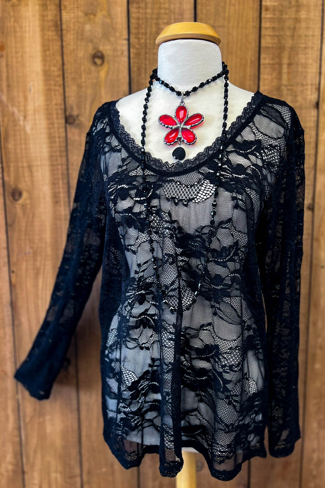 Sweet Vintage Essentials Lace Top - Black