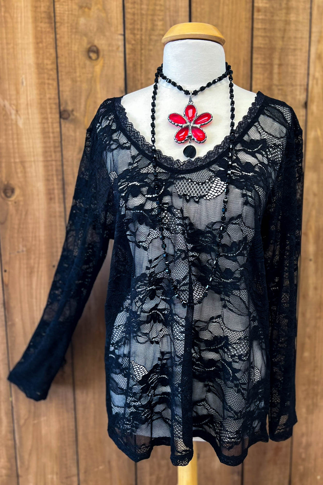 Sweet Vintage Essentials Lace Top - Black