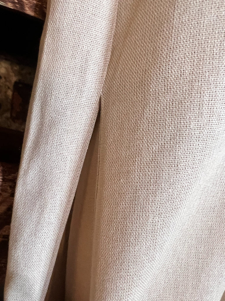 NATURAL BEAUTY LINEN KHAKI OVERSIZED TIMELESS SHIRT DRESS