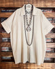NATURAL BEAUTY LINEN KHAKI OVERSIZED TIMELESS SHIRT DRESS
