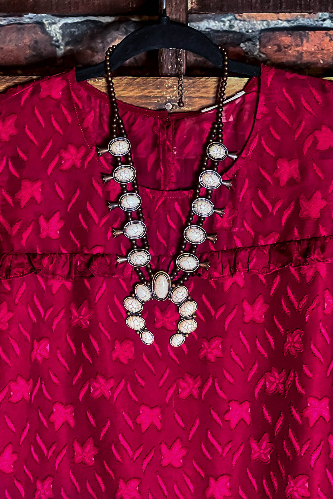 BLISSFUL GRACE EMBELLISHED WINE BLOUSE