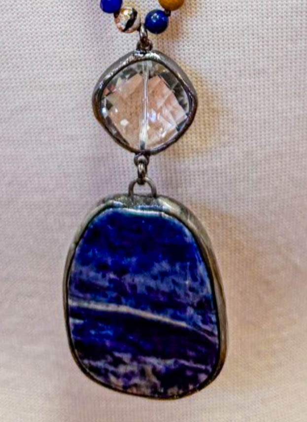 River of Dreams Navy Blue Natural Stone Necklace