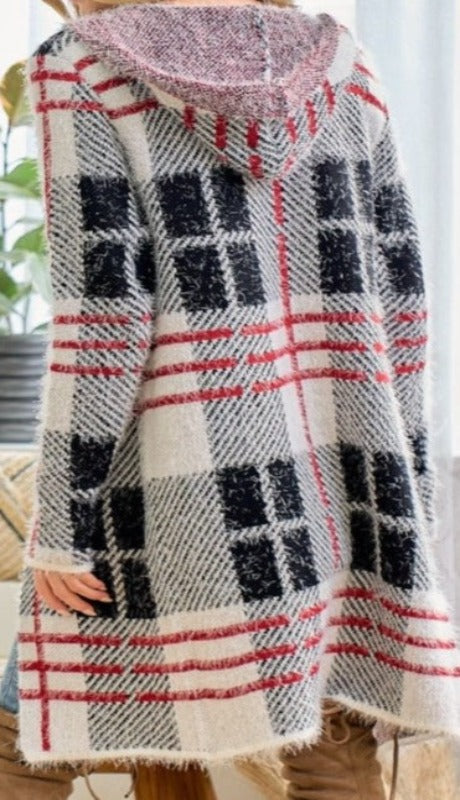 SWEATER CARDIGAN S-3X IN BLACK & WHITE --------SALE