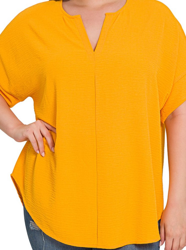 CHOOSING JOY GOLD MUSTARD TOP