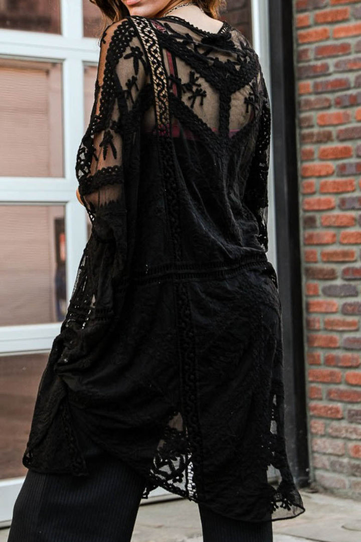 You're My Dream Lace Black Duster Kimono