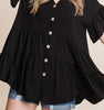 JUST RELAX COMFY OVERSIZED TUNIC BLACK