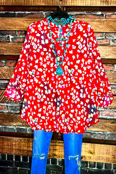 20-24 SALE - RED & MULTI-COLOR BLOUSE-------SALE