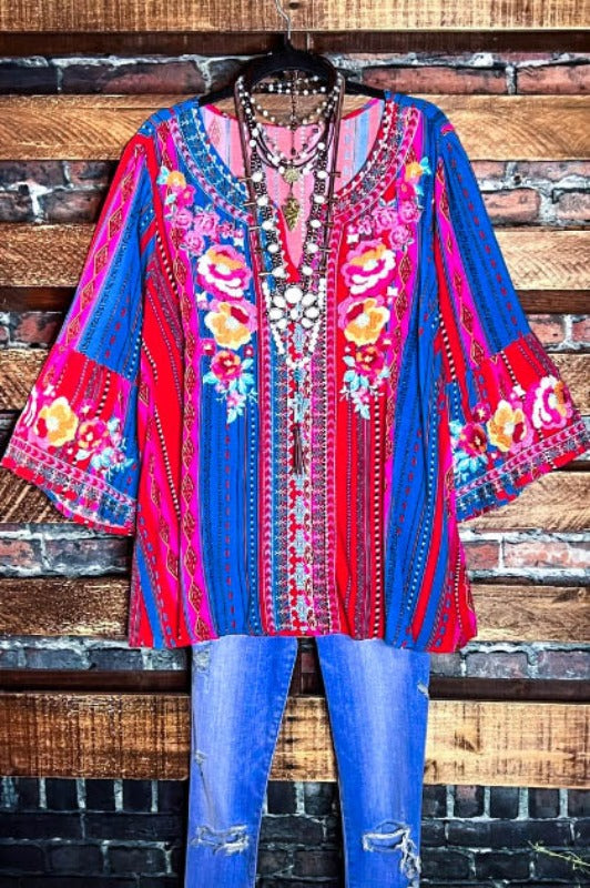 16-18 SIZE -FLORAL EMBROIDERED BLOUSE 16-18 SIZE-----------SALE