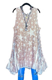 Give me The Stars Lace Asymmetrical Dress in Beige & Taupe