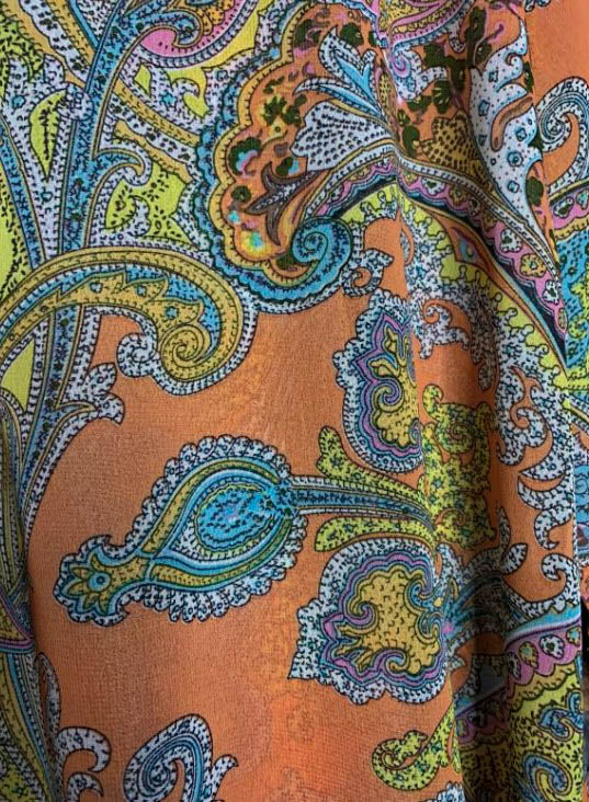 Bring You Joy Paisley Long Shirt Dress in Multi-Color